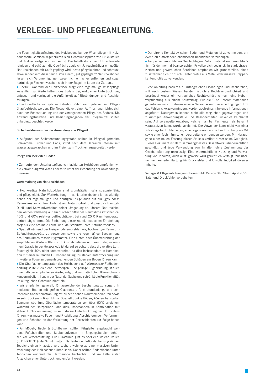 Vorschau Woodbase Preisliste 04/2022 Seite 74