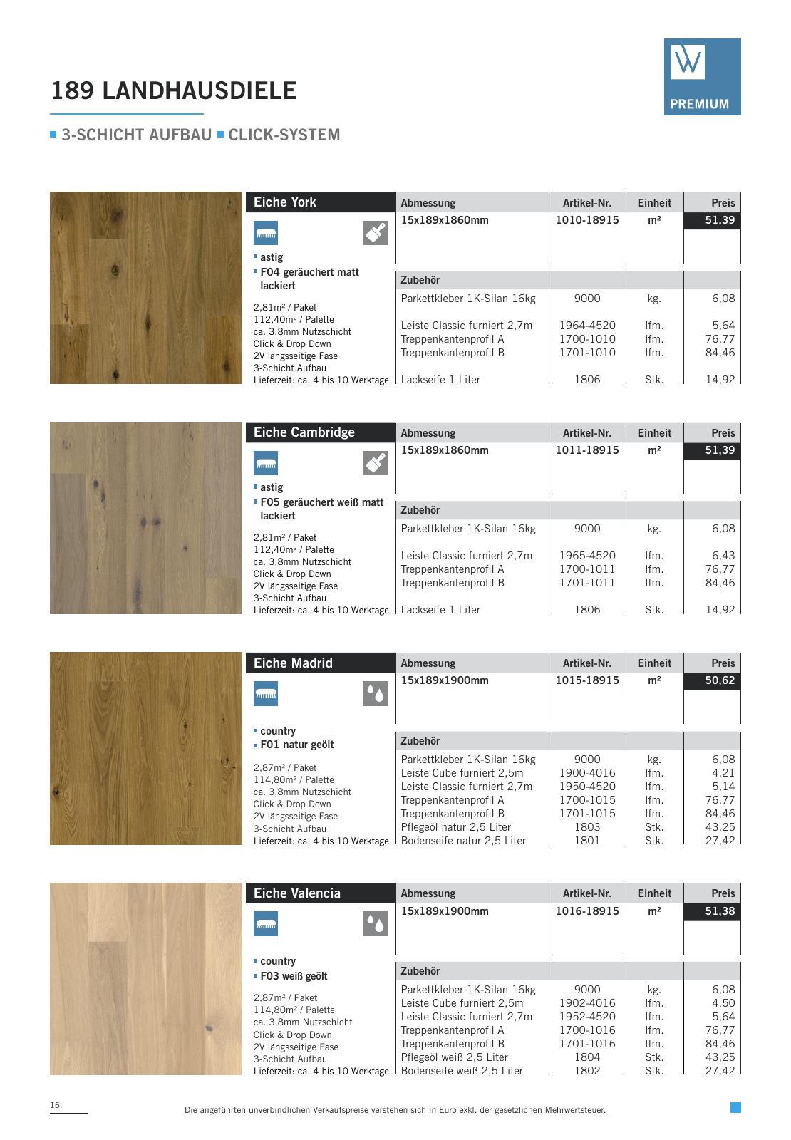 Vorschau WOODBASE PREISLISTE 2020/2021 Seite 16