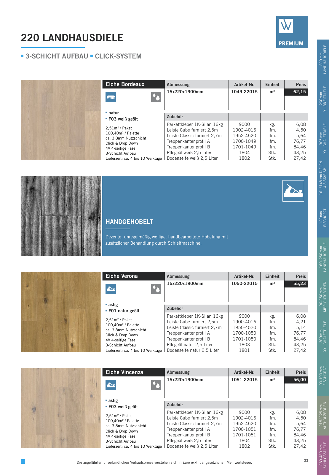Vorschau WOODBASE PREISLISTE 2020/2021 Seite 33