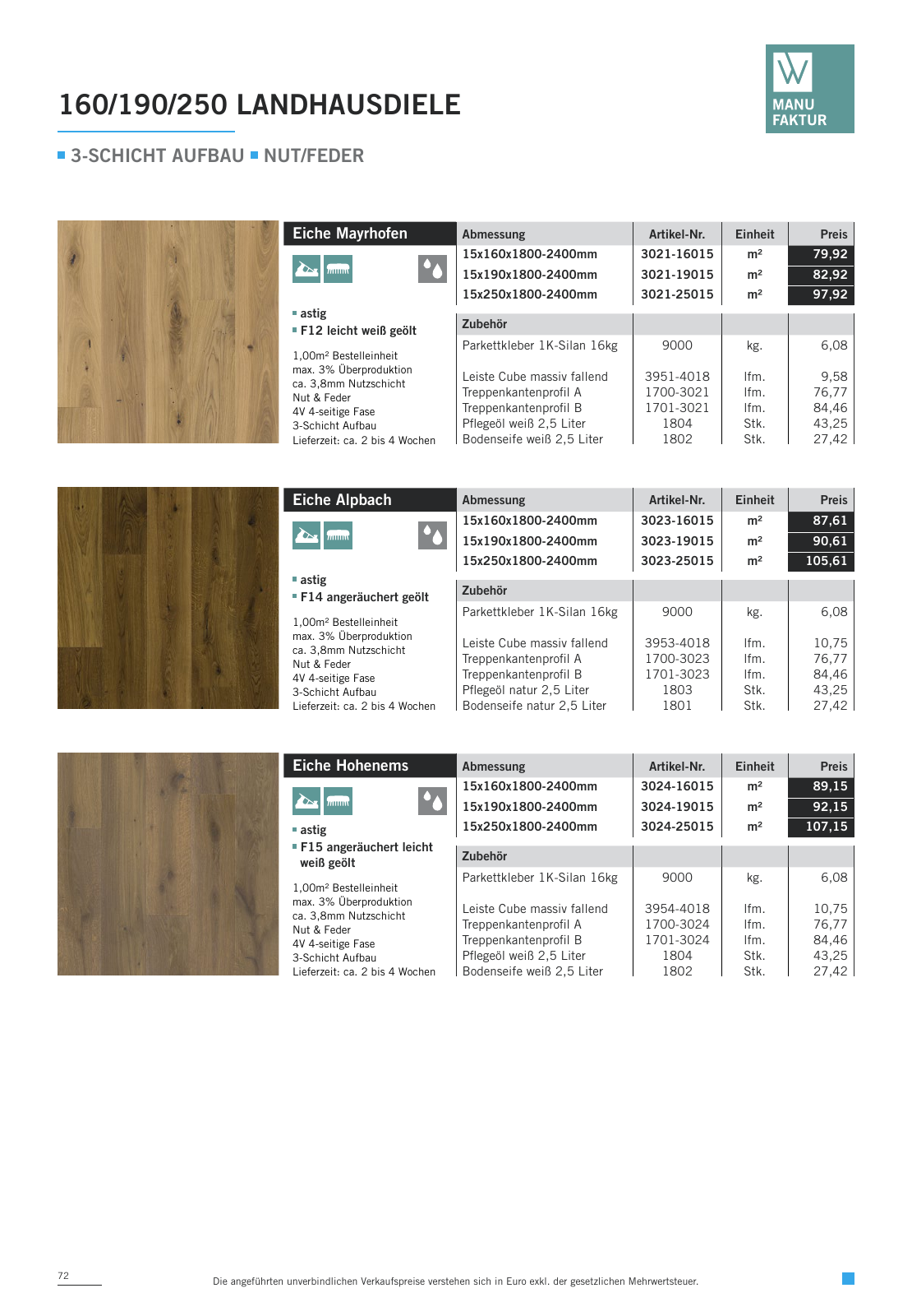 Vorschau WOODBASE PREISLISTE 2020/2021 Seite 72
