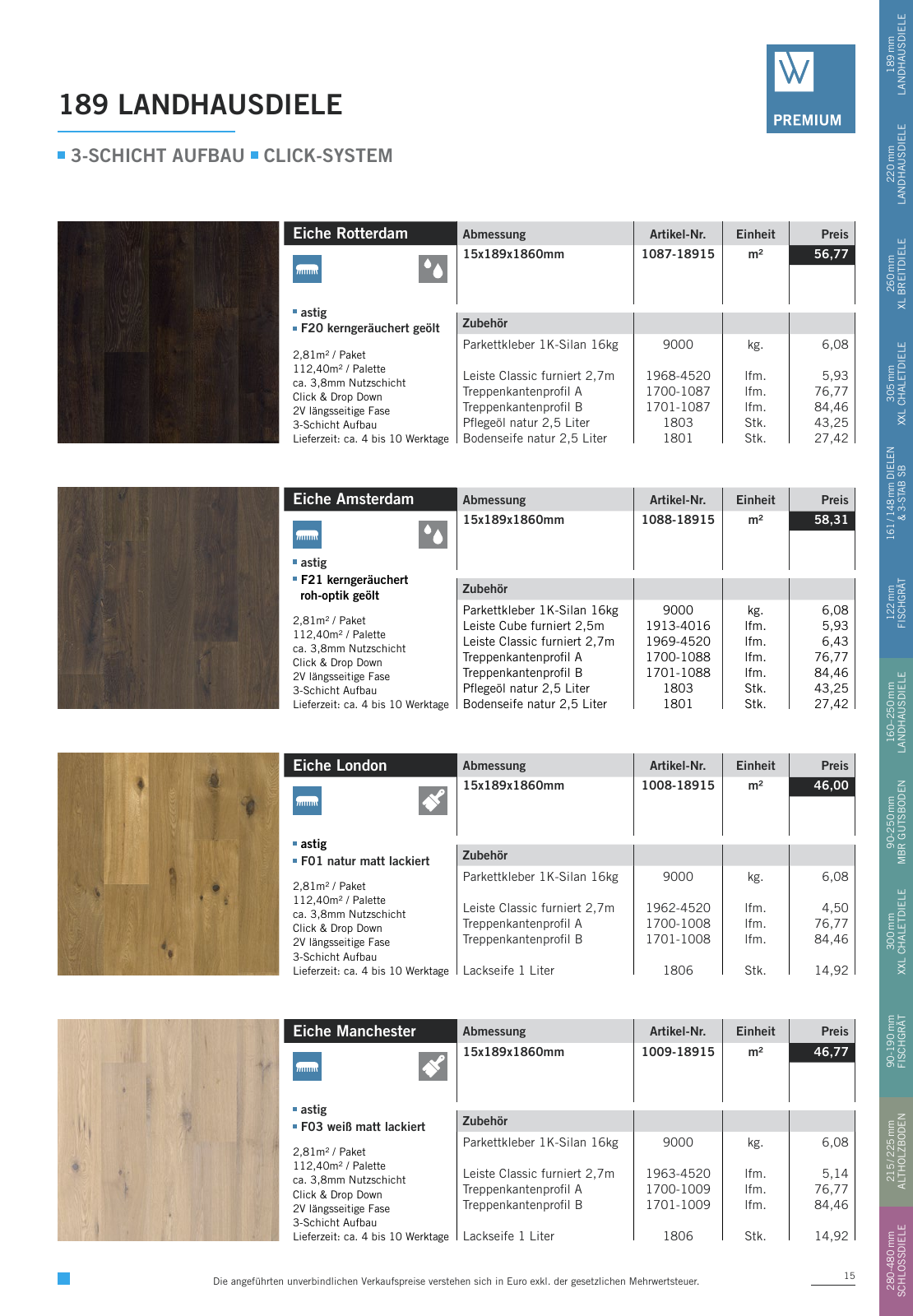 Vorschau WOODBASE PREISLISTE 2020/2021 Seite 15