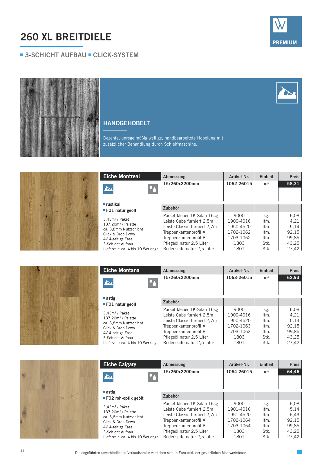 Vorschau WOODBASE PREISLISTE 2020/2021 Seite 44