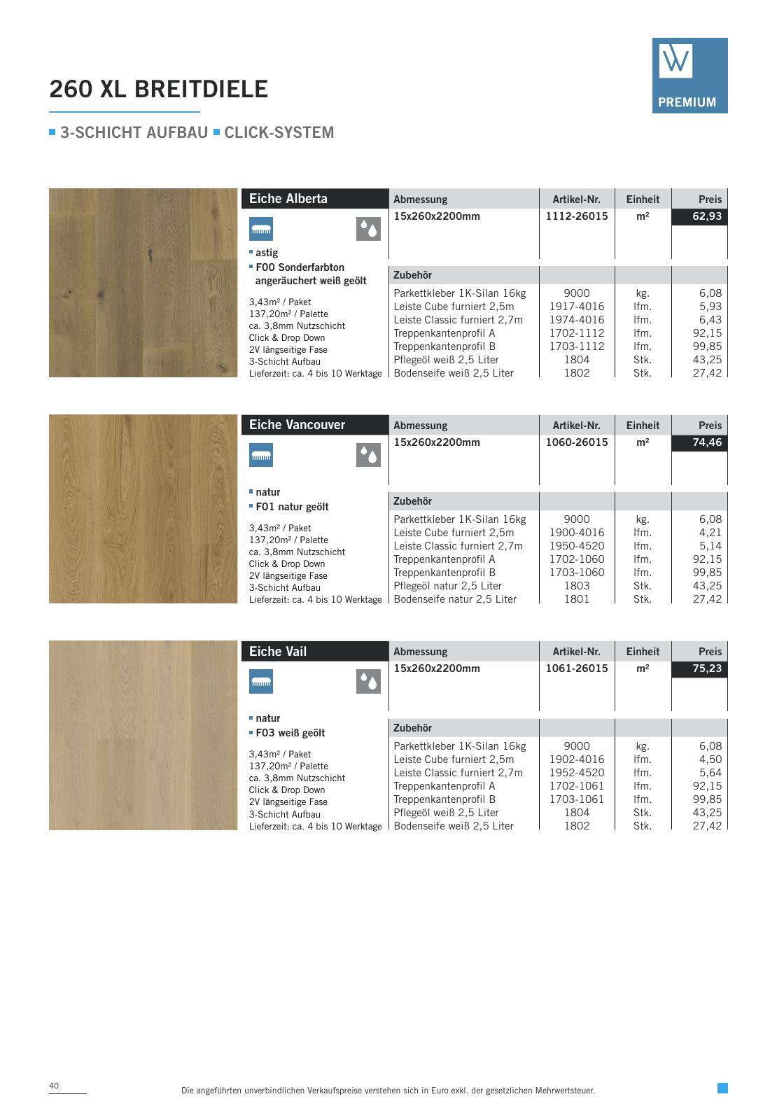 Vorschau WOODBASE PREISLISTE 2020/2021 Seite 40