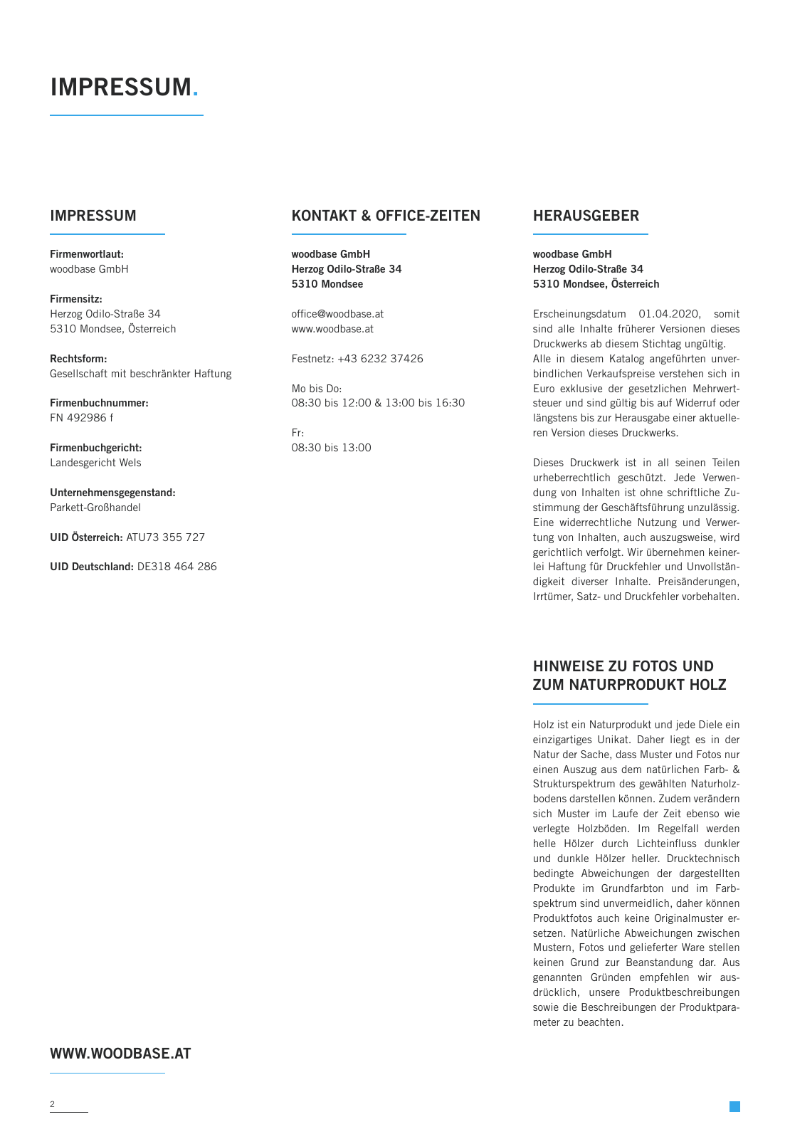 Vorschau WOODBASE PREISLISTE 2020/2021 Seite 2