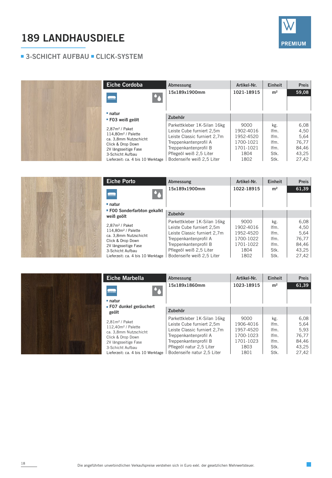 Vorschau WOODBASE PREISLISTE 2020/2021 Seite 18