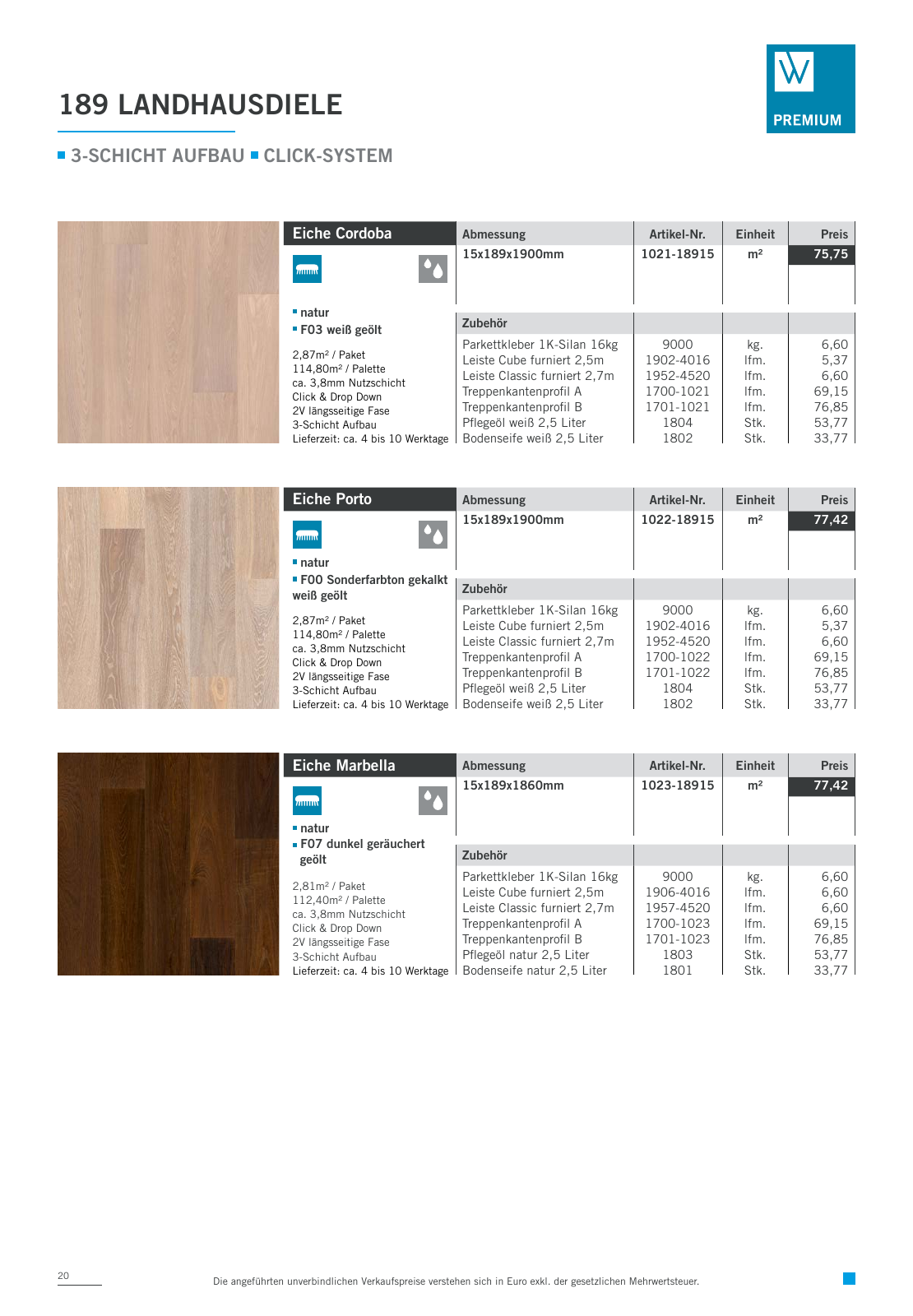 Vorschau Woodbase Preisliste 06/2021 Seite 20
